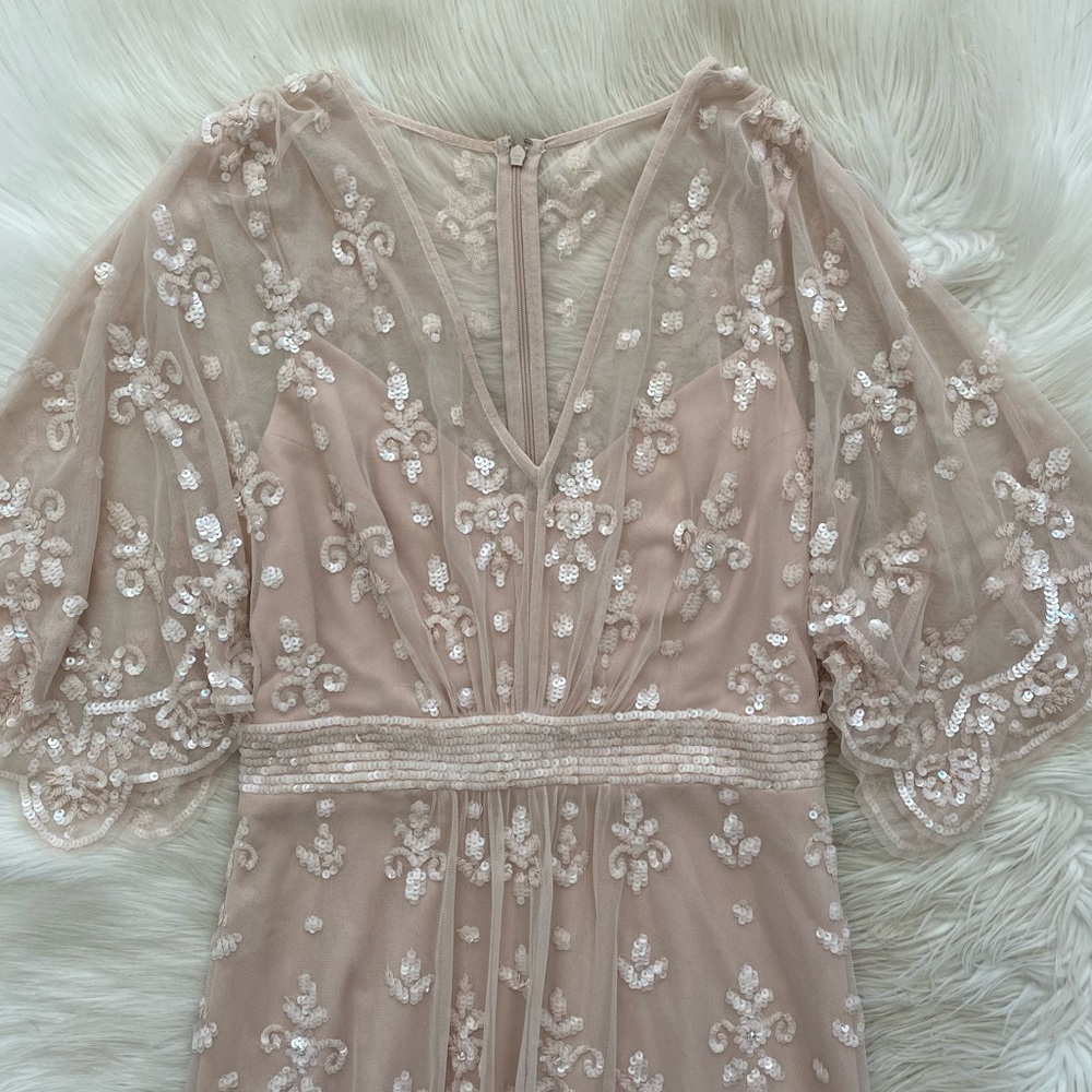 Mac Duggal Blush Pink Embroidered Maxi Dress - Picture 3 of 14